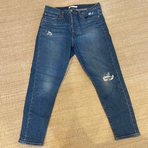 Levi's Women's Wedgie Skinny Jeans button fly Pacific Waves Medium Blue 32/14